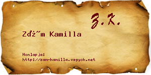 Zám Kamilla névjegykártya